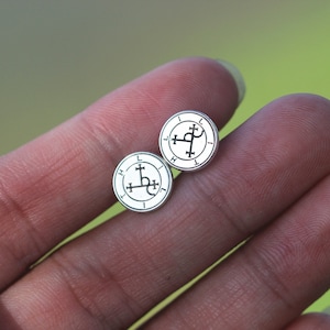 925 Silver Sigil of Lilith Earrings: Pagan Witchcraft Jewelry