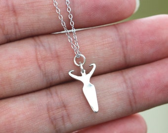 Sterling Silver Goddess Necklace: Mother Earth Pagan Jewelry