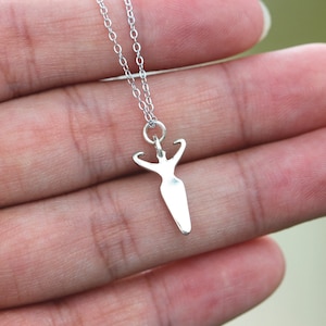 Sterling Silver Goddess Necklace: Mother Earth Pagan Jewelry