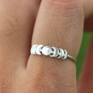 925 Silber Mond Phase Ring, Phase des Mondschmucks