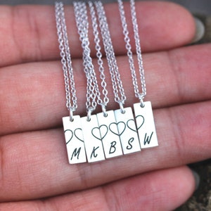 Colar inicial personalizado em prata 925, colar com letras personalizadas, colar de coração, conjunto de colar de melhores amigos, colar de amizade de formatura