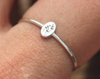 Sterling Silver Tree Ring: Dainty Family Jewelry