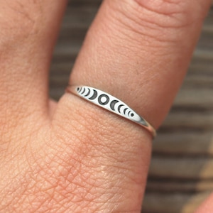 Mondphasen Ring,Silber Mond Ring,Silber Mond Ring,Silber Ring,Himmlischer Schmuck,Geschenk für Sie