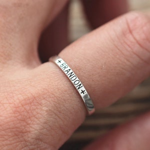 Dainty Custom Name Ring,Custom Word Ring ,silver Personalized Name ring,Stacking Name Rings