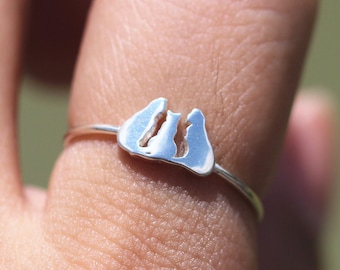 925 silver family cat ring,cat family jewelry,animal pet ring,animal lover jewelry