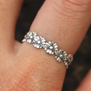 925 Silver Sunflower Flower Ring,Sun Flower Ring,wildflower ring,flower jewelry,Daisy Ring,dainty silver jewelry