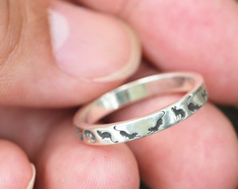 925 zilveren kat ring, solide 925 zilveren dierenliefhebber sieraden, kat sieraden, huisdier minnaar ring,