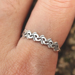 Sterling Silver Baby Footprint Ring: Family Love Jewelry