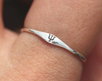 925 silver Greek alphabet ring,tiny silver ring,Greek letter ring,custom silver ring,dainty silver jewelry