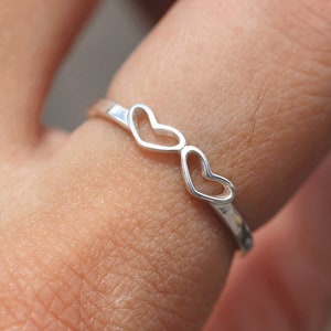 Dainty Sterling Silver Heart Ring: Minimalist Band