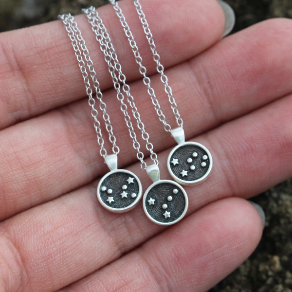 925 silver Zodiac Constellation necklace,silver Aquarius necklace,Virgo,Scorpio,silver Capricorn necklace