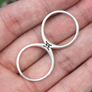 ensemble de 2 anneau,925 argent personnalisé Zodiac Constellation Ring, anneau horoscope de bande, anneau de vierge, anneau de Scorpion, anneau de Sagittaire
