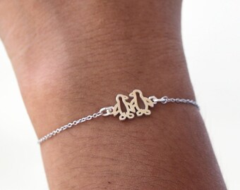 KINGWHYTE Bracciale Animale In Argento 925 Elefante/Pinguino/Panda Con Cuore Regolabile