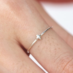 Sterling Silver Cross Ring: Dainty Stackable Jewelry