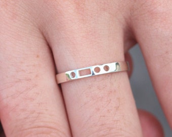 Custom Morse Code RING,Personalized Secret Message Ring,sterling silver initial ring,Secret love ring,name ring, stackable ring,gift idea