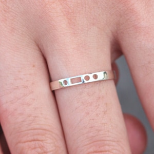Custom Morse Code Sterling Silver Ring: Secret Message Jewelry