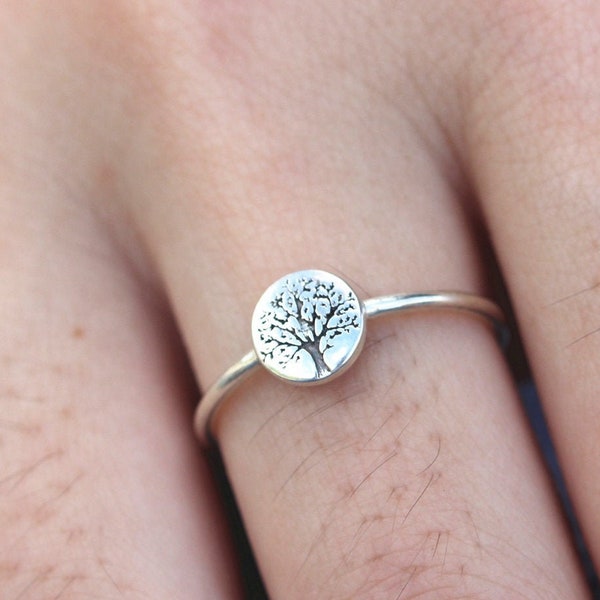 solide 925 argent Pine Tree Ring Sterling Silver Evergreen Tree Jewelry, Nature Ring Forest Ring Nature Jewelry , Tree Ring argent
