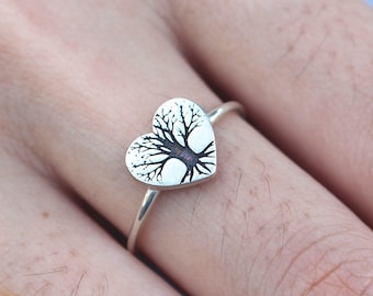 Sterling Silver Pine Tree Ring: Nature Forest Jewelry