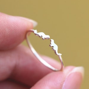 BHPG,Sterling silver tiny Sea Otter Ring,solid 925 Silver midi Otter Ring,you and me ring,he and her ring,best friend ring,animal lover ring