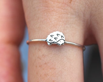 925 Sterling silver Hedgehog ring