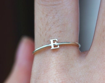 925 silver custom initial ring,letter ring,initial jewelry,Dainty Initial Ring