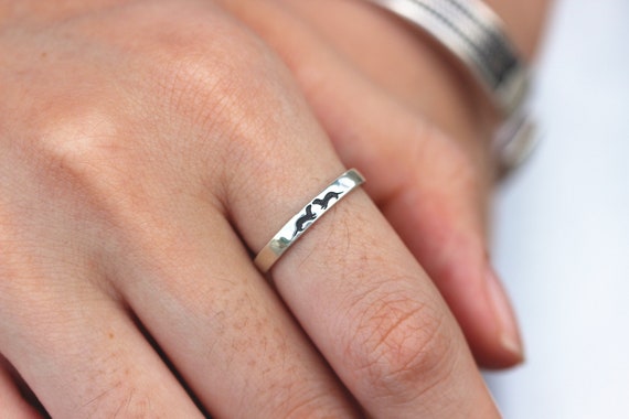 Solid 925 Silver Custom Family Sea Otter Ring,silver Band Ring,you