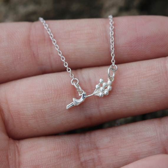 Sterling Silver Banksy Girl With Balloon necklace Banksy Girl With Balloon necklace Flying Girl jewelry Flying Girl necklace gift idea