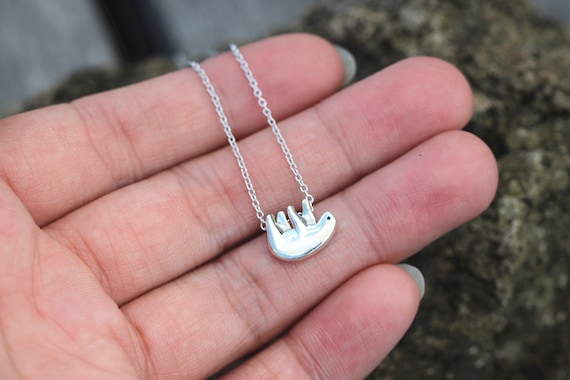 URMWMOO S925 Sterling Silver Sloth Necklace - Green Pendant, Cute Animal Jewelry Gift For Women - View #7