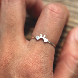 925 Sterling Silver Bunny Ring: Dainty Rabbit Jewelry