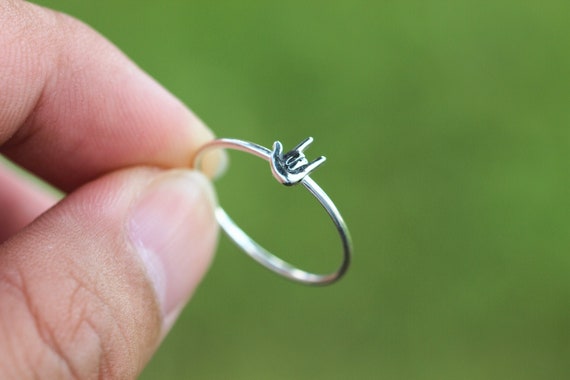 925 Silver Hand Fingers Ring dainty Hand Gesture Ring I Love You