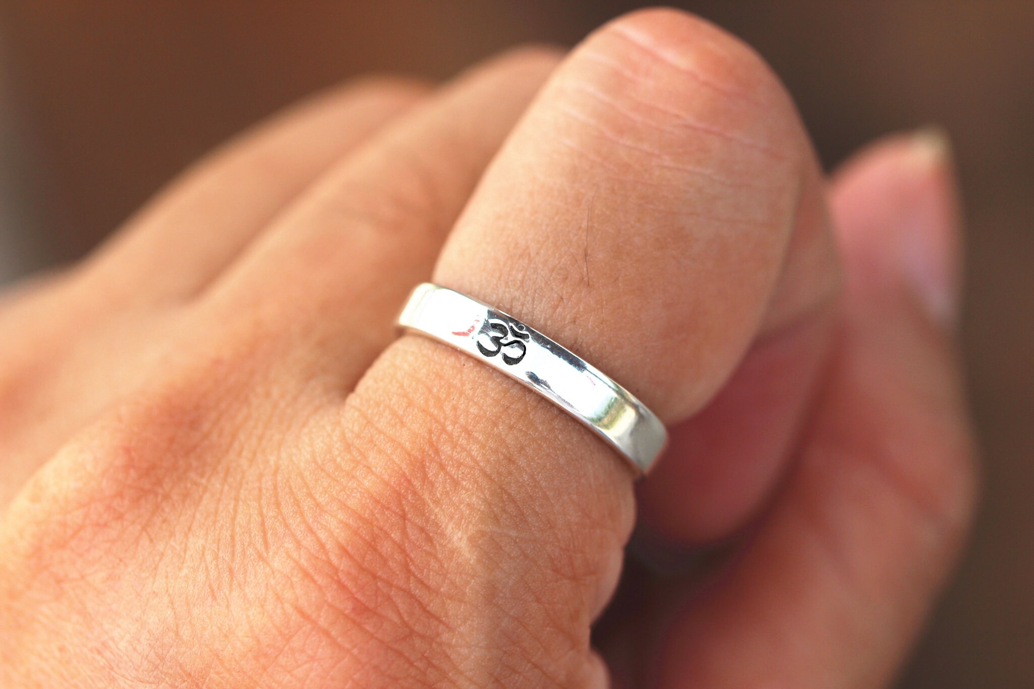 Sterling Silver Ring,om Ring,aum Ring,amulet Jewelry,lucky