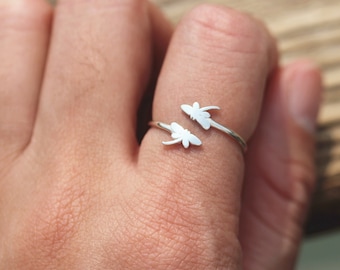 925 Silver Dragonfly Ring: Animal Lover Jewelry