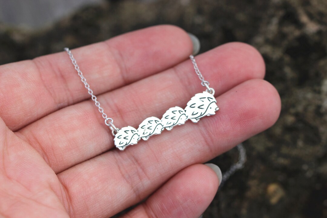 Personalized Family Necklace,custom Family Necklace,silver Hedgehog ...