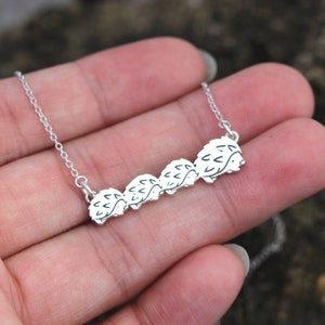 Personalized Sterling Silver Hedgehog Family Necklace - New Mom Gift