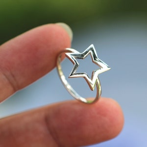 Star Ring, Sterling Silver Ring, Star jewelry, Dainty Ring, Silver Midi Ring, Celestial Ring, Best Friend Christmas Gift