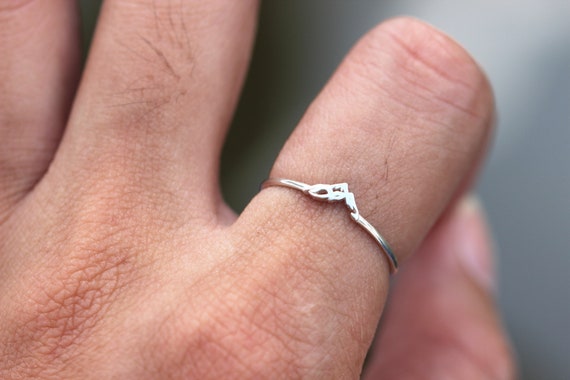 Anillo de la montana de plata solido 925 anillo de plata midi joyeria de montana simple joyeria minimalista idea de regalo Etsy Espana