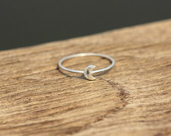 925 Silver Moon Ring,silver Jewelry,silver Tree Ring,tree
