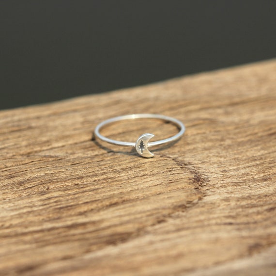 925 Silver Moon Ring,silver Jewelry,silver Tree Ring,tree