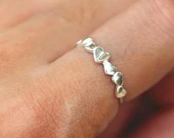 925 silver heart love ring, dainty silver love ring