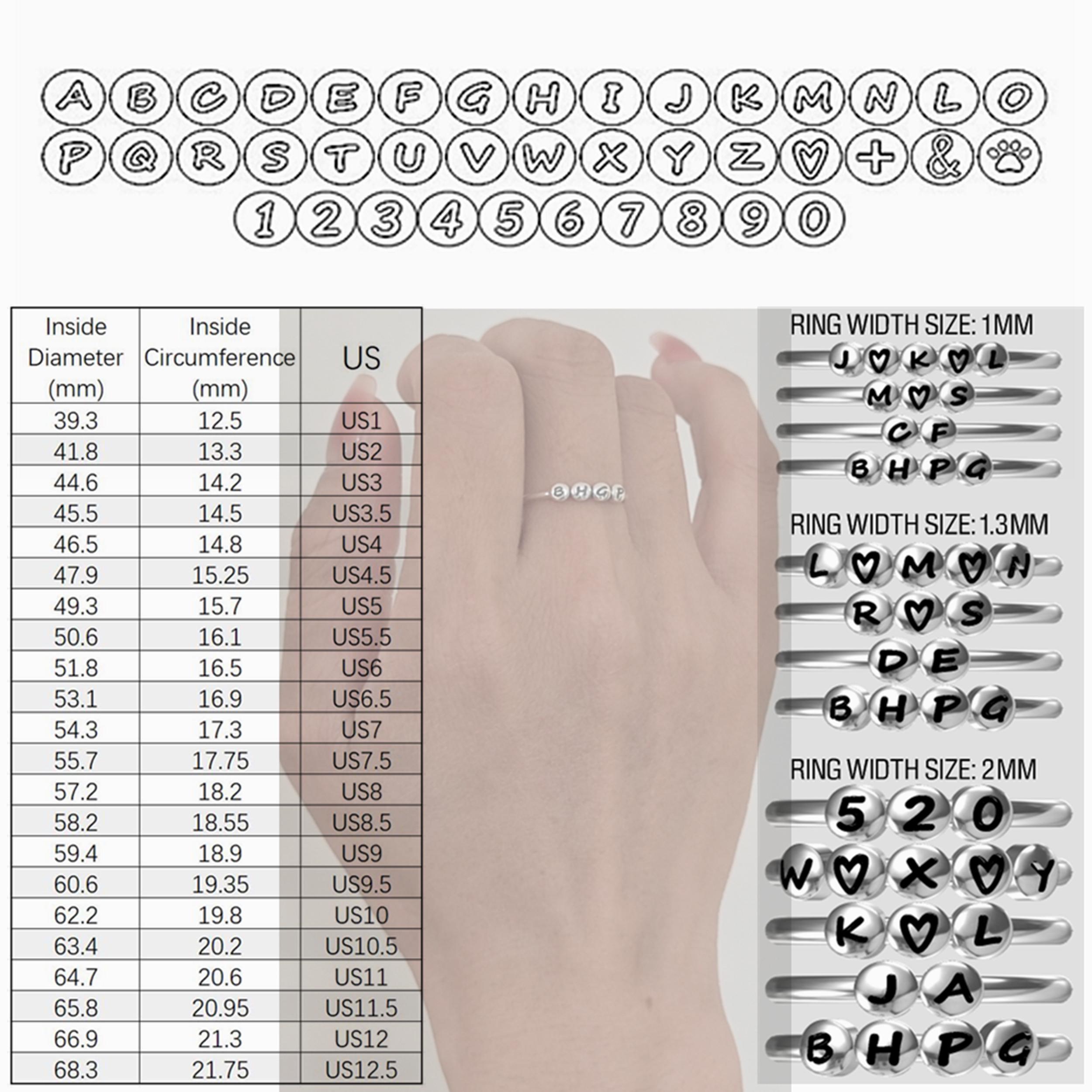 Personalized Letter Ring,custom Silver Initial Ring,sterling Silver ...