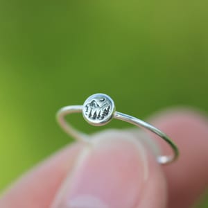 925 silver forest ring,moon ring,mountain ring,Tree Ring,Nature forest jewelry,mountain forest tree jewelry