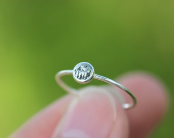 925 silver forest ring,moon ring,mountain ring,Tree Ring,Nature forest jewelry,mountain forest tree jewelry