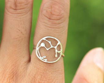 Custom zodiac ring,tiny ball ring,DAINTY Astrological Rings,925 Silver zodiac Constellation jewelry,Celestial,personalized Gift for Friends