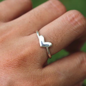 925 silver heart love ring,minimalist heart ring,silver dainty jewelry