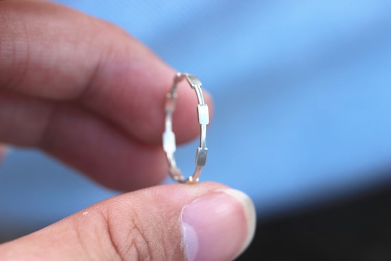 925 Silver Rectangle Ring: Geometric Minimalist Jewelry