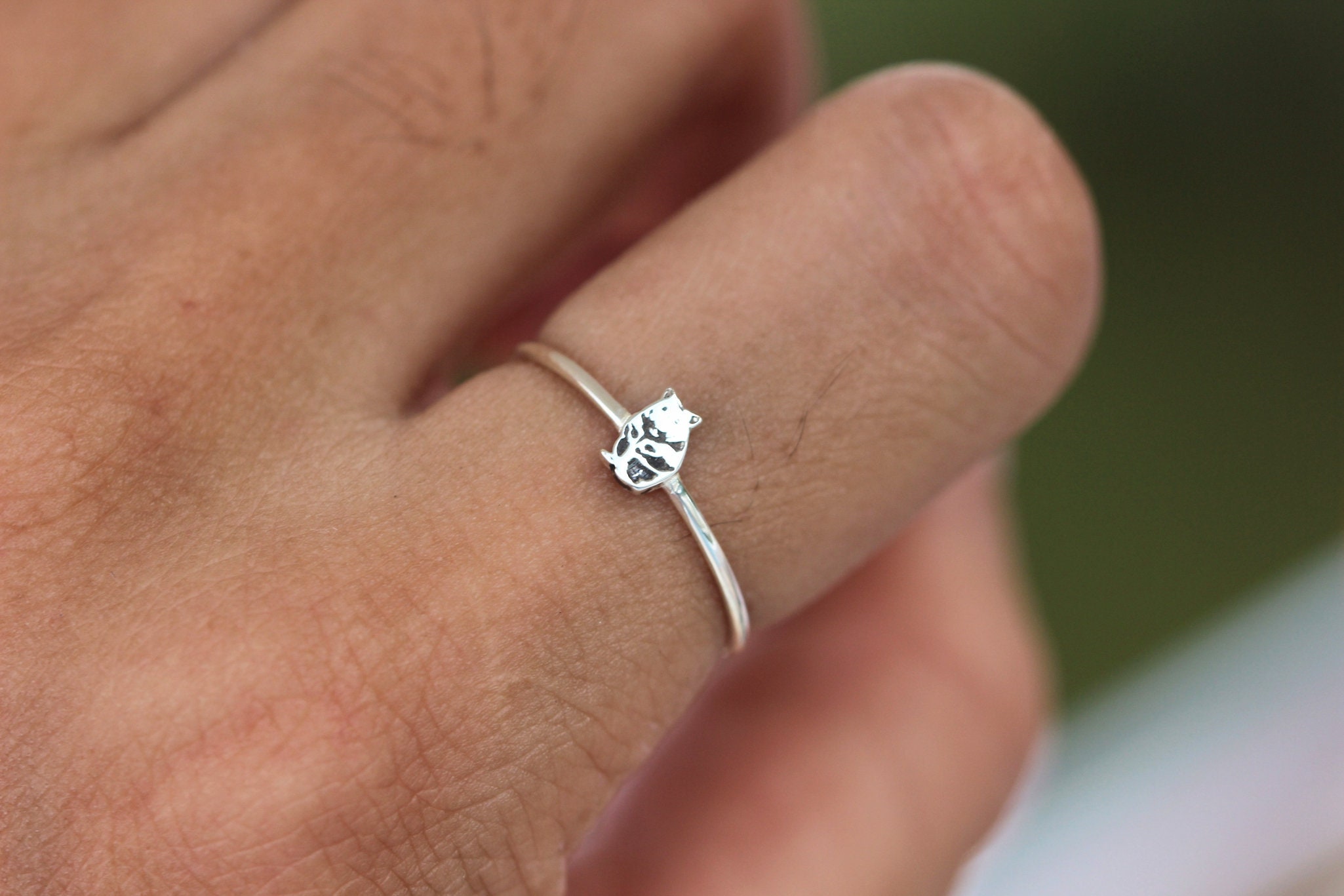 Dainty 925 Silver Hamster Ring: Animal Jewelry Gift