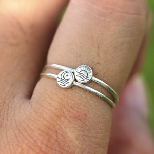 925 Silber Mond Ring,Silber Sonnen Ring,Sonnenschein Schmuck,stapelbar sie und ihn Schmuck,Geschenkidee