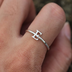 925 silver custom initial ring,letter ring,initial jewelry,Dainty Initial Ring