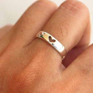 925 sterling silver Love Heart Ring,Silver love Ring,Silver Heart Ring,Dainty Minimalist Ring For Girlfriend, Graduation Gift