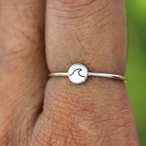 Sterling Silver Wave Ring: Dainty Ocean Jewelry